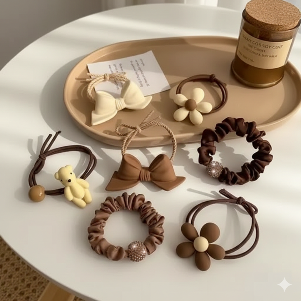 Party Chic Hair Rubber Band Set (7 pcs)