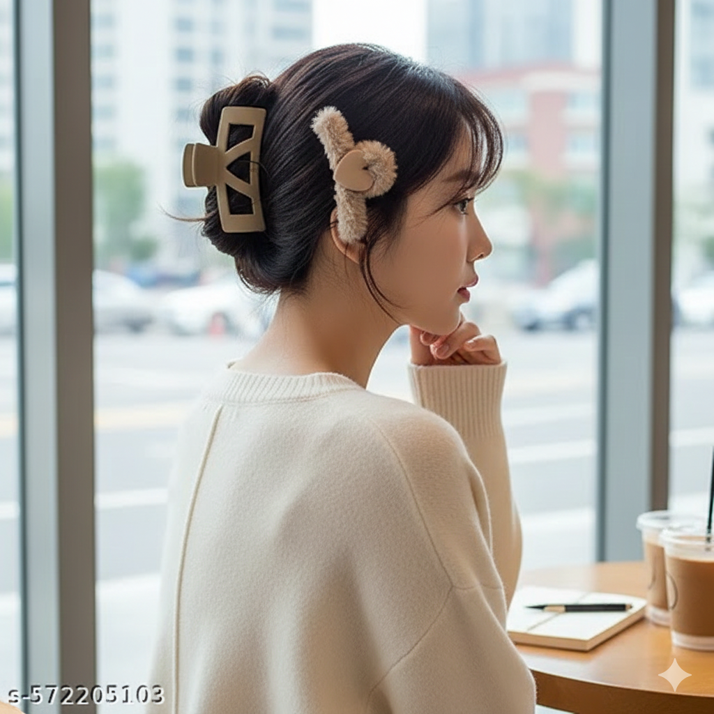 Strong Hold Matte Hair Claw Clips (9 Pieces)