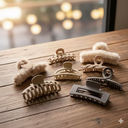 Strong Hold Matte Hair Claw Clips (9 Pieces)