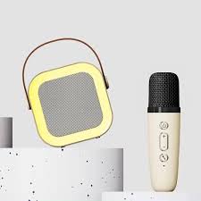 Karaoke Speaker with Wireless Microphone and Dynamic Lights ,Magic Voice Effects, Colorful Light Show, Blue, Fun & Portable