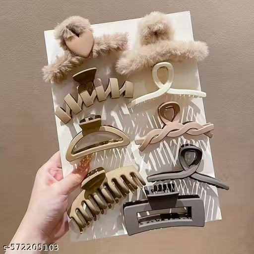 Strong Hold Matte Hair Claw Clips (9 Pieces)